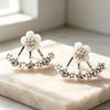 Daisy Crystal Chamomile Flower Stud Earrings for Women - Korean Style Sweet Drop Accessories