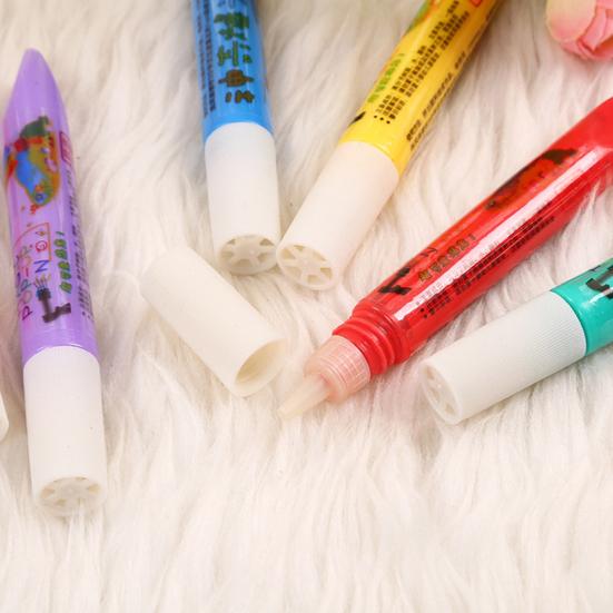 6 stk Farge DIY Bubble Popcorn Tegning Pen Art Creat Markers Skrivesaker