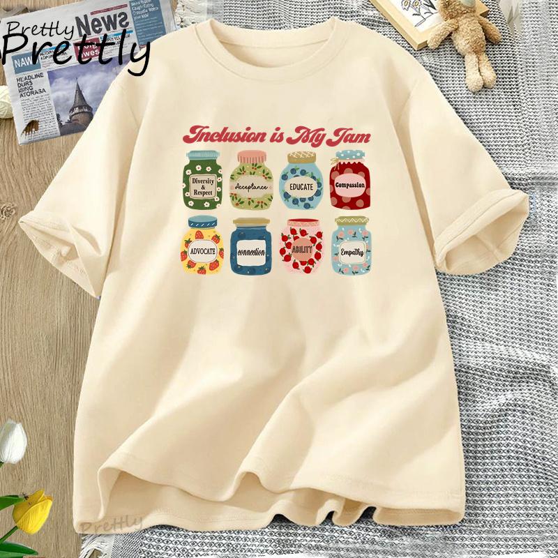 Inclusion Is My Jam T Shirt Funny Graphic Special Education Teacher T Shirts Autism Awareness Tshirt Men Women Cotton Tees