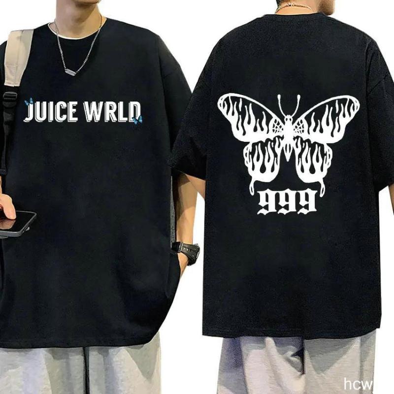 T-shirt Imprimé Manches Courtes Classique Rapper JUICE WRLD T-shirt Manches Courtes en Coton Street Hip Hop Sportswear Hauts Décontractés Oversize