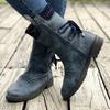 Stylish Women's Knitted and Faux Leather Boots with Tie Back and Side Zip - Comfortable and Fashionable Footwear
