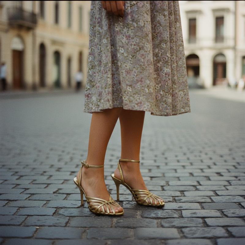 Dress Shoes Gold Formal Sandals Gold Block Heel Sandals For Bridesmaids  Metallic Ankle Strap Open Toe