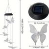 1pack Led Color Changing Butterfly Solar Wind Chimes Outdoor Waterproof Birthday Gifts For Garden Yard Outdoor Lights Christmas