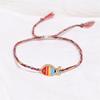 Adjustable Braided Fish Charm Bracelet With Alloy Oil Drop Pendant For Women Lightweight Stylish Jewelry Gift
