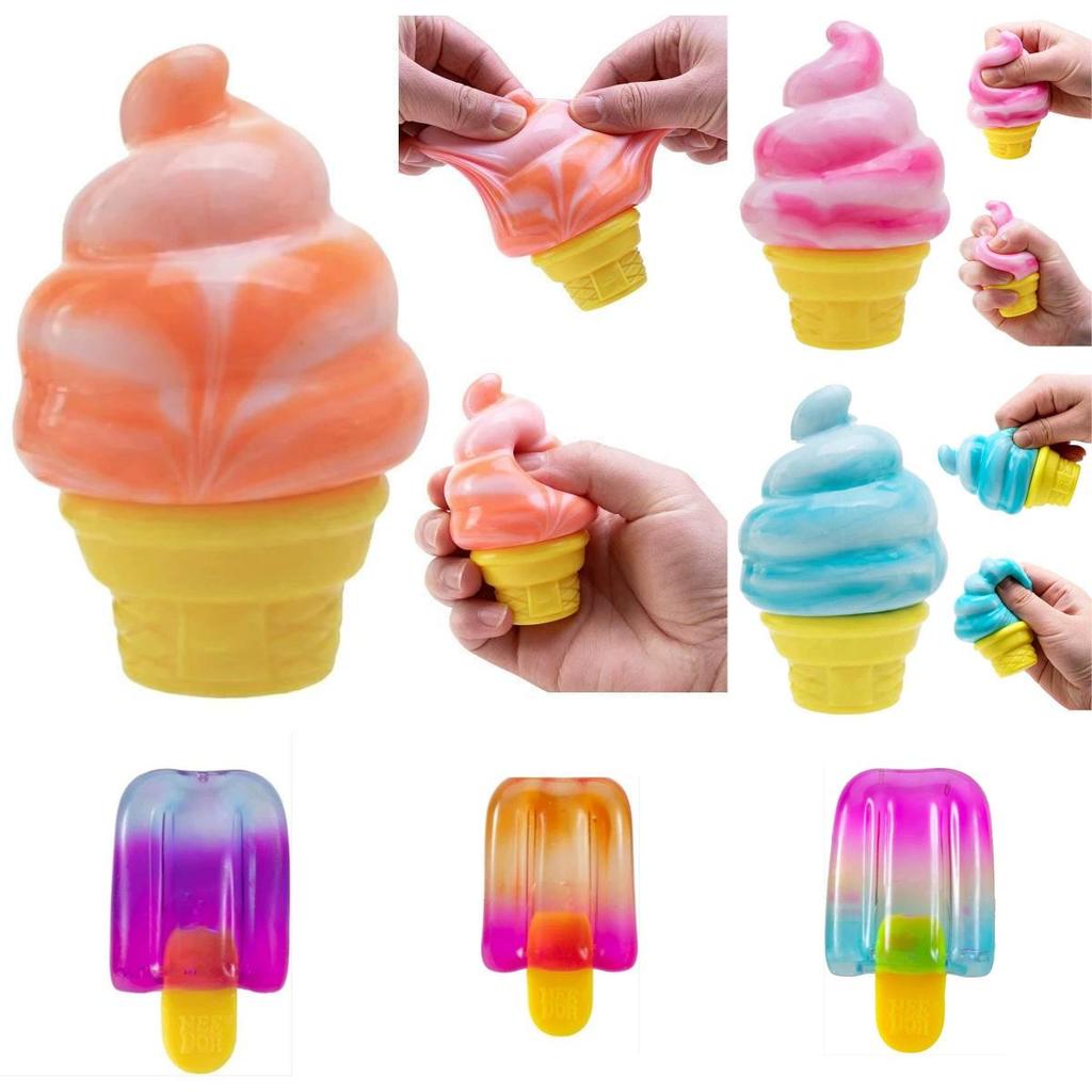 Needoh Pot à Glace Crème Glacée Cube Sensoriel en Silicone Pour Soulager le Stress et le Jeu Créatif