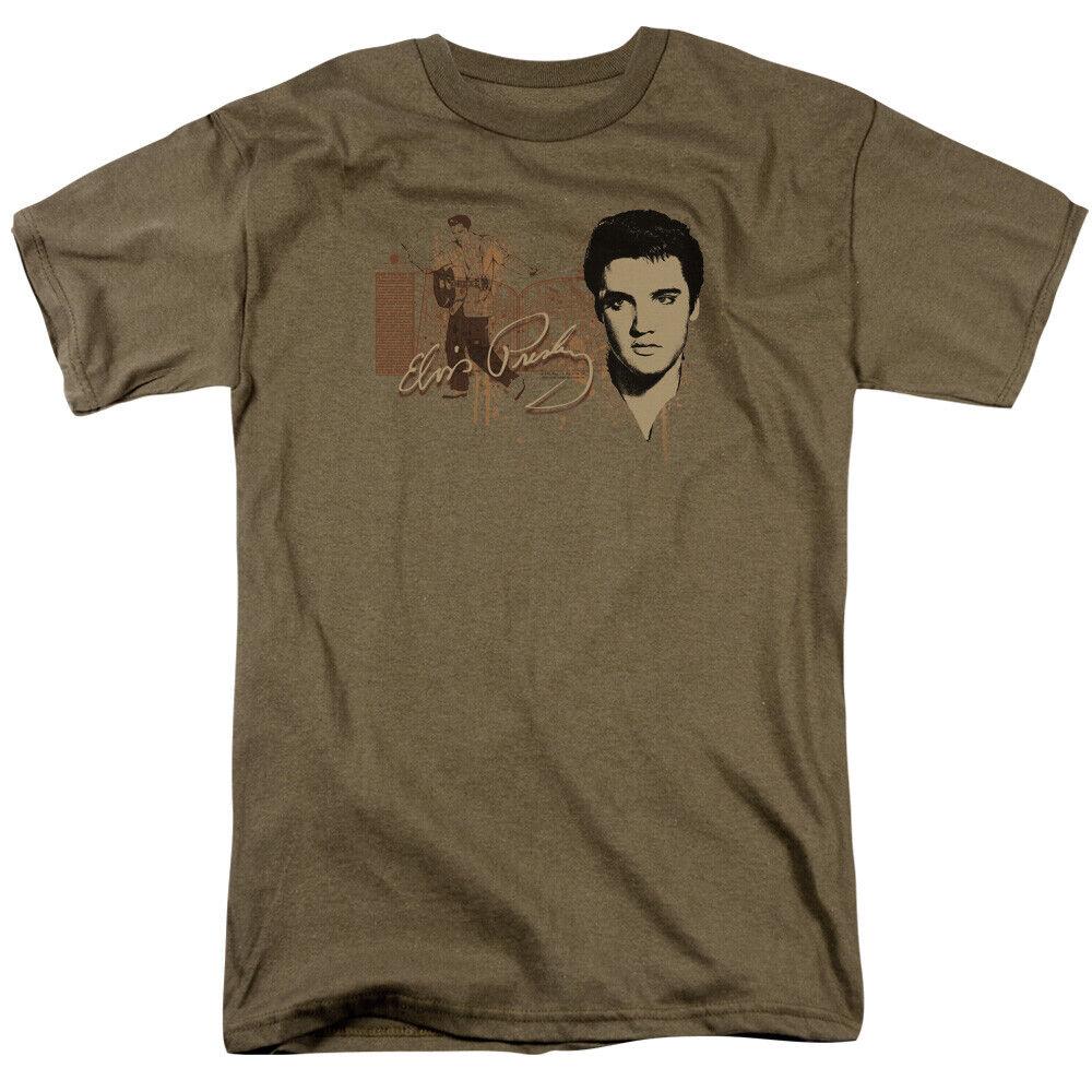 26 Elvis Presley At The Gates T Shirt Mens Licensed King Tee Safari Green Unisex T-Shirt M