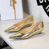 Damskie Buty Modne Płytkie Jednokolorowe Buty Temperamentowe Szpiczaste Buty Eleganckie Niskie Obcasy Jednokolorowe Buty Damskie na Bankiet Imprezę