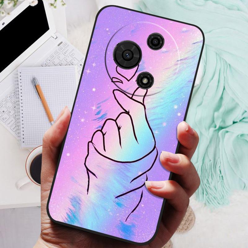 For TCL 605 Case Flower Geometric Painted Bumper Coque Soft Silicone Cover Fundas For TCL 60 SE 4G Cases 60SE TCL605 Shells