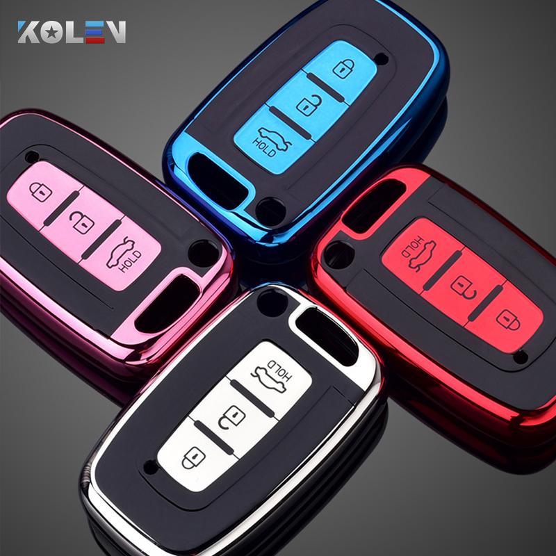 Soft Tpu Auto Smart Key Fob Cover Case Housing Fit For Hyundai Solaris Hb20 I30 Veloster Sr Ix35 Elantra Accent Fit For Kia Rio Sportage K2 K3