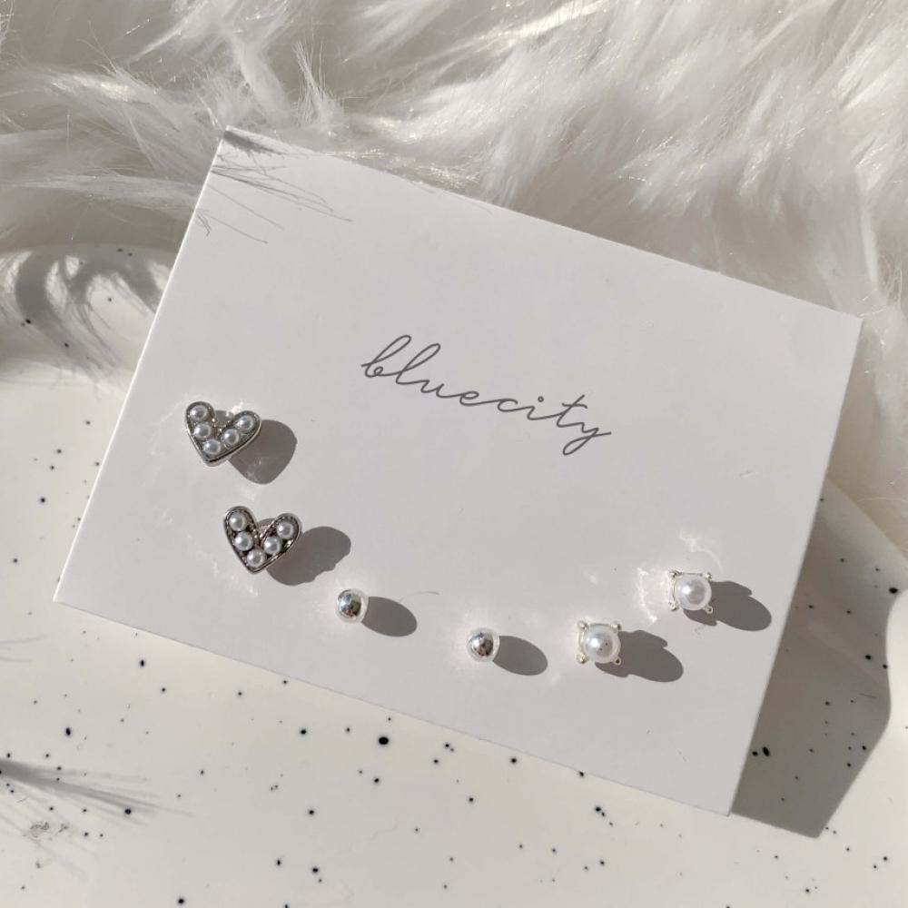

Серьги-гвоздики Blue City Heart in Pearl Ball с жемчугом на каждый день, 2 цвета