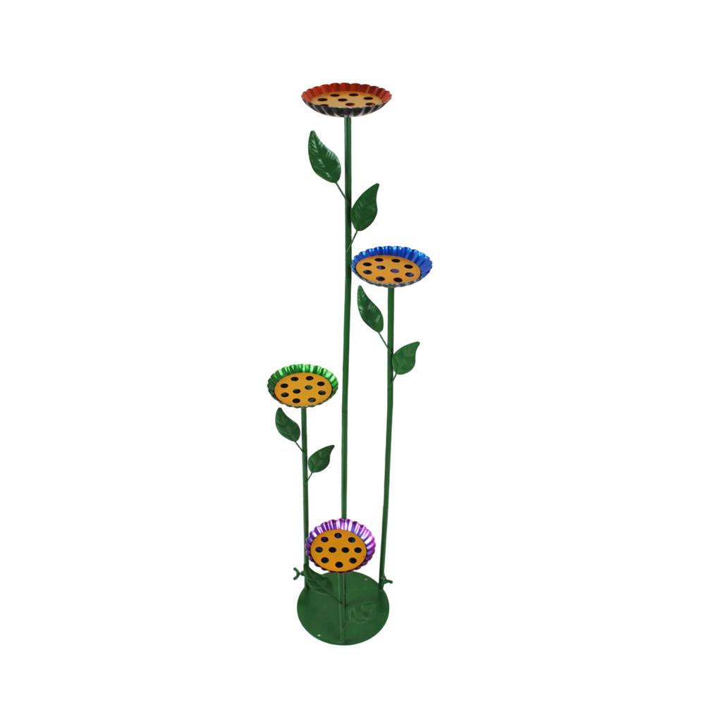 Outdoor Flower Bird Feeder and Bird Bath, Garden Stake Butterfly Dish for Yard Decoration