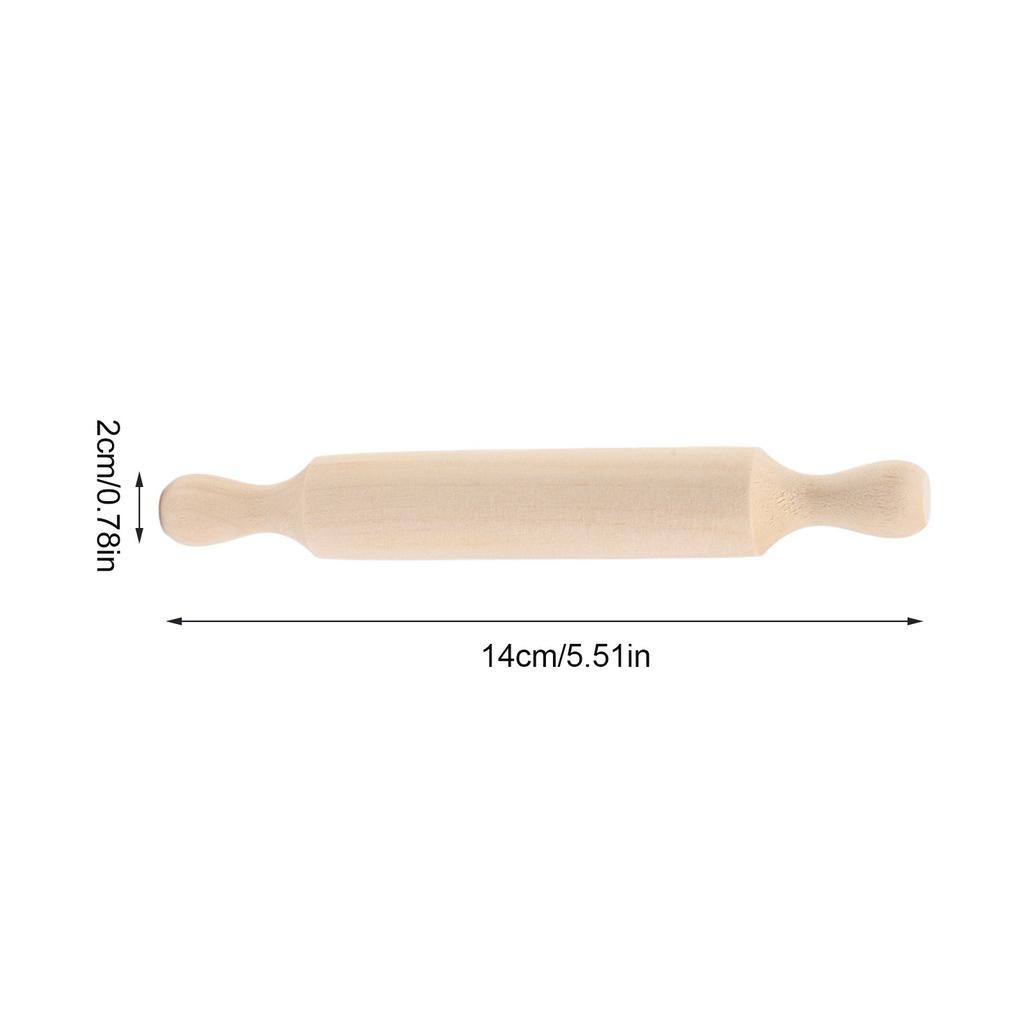 6pcs For Mini Wooden Rolling Pins 14x2cm for Children Baking and Craft Use