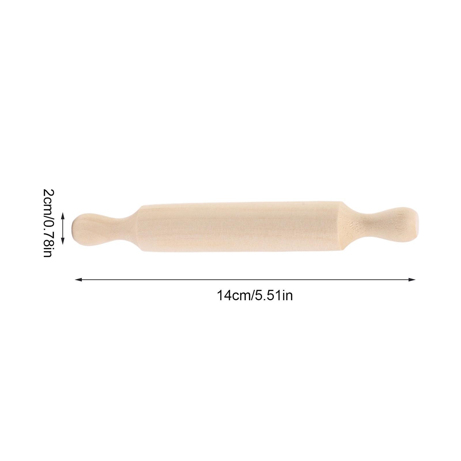 For Mini Rolling Pin Set 6pcs Natural Wood 14x2cm for Cookie Dough and Clay