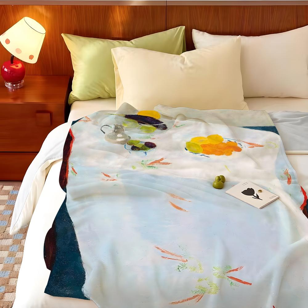 Artist P-Pierre B-Boncompain Throw Flannel Throw Blanket, Lightweight Cozy, Durable Washable Cute Cool