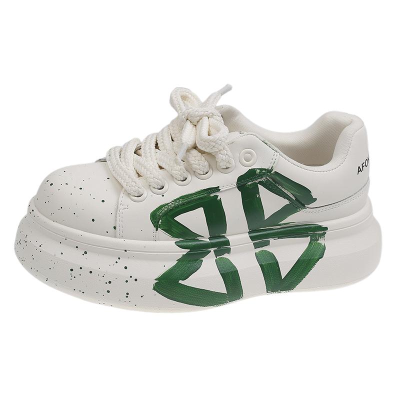 Muffin Thick-soled Little White Shoes Women's 2025 New Small Height Increase Comfortable and Light Casual Sports Breadboard Shoes