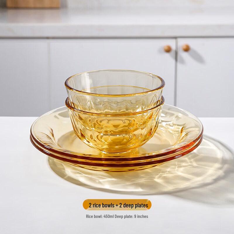 Youluo Amber Heat-Resistant Glass Bowl
