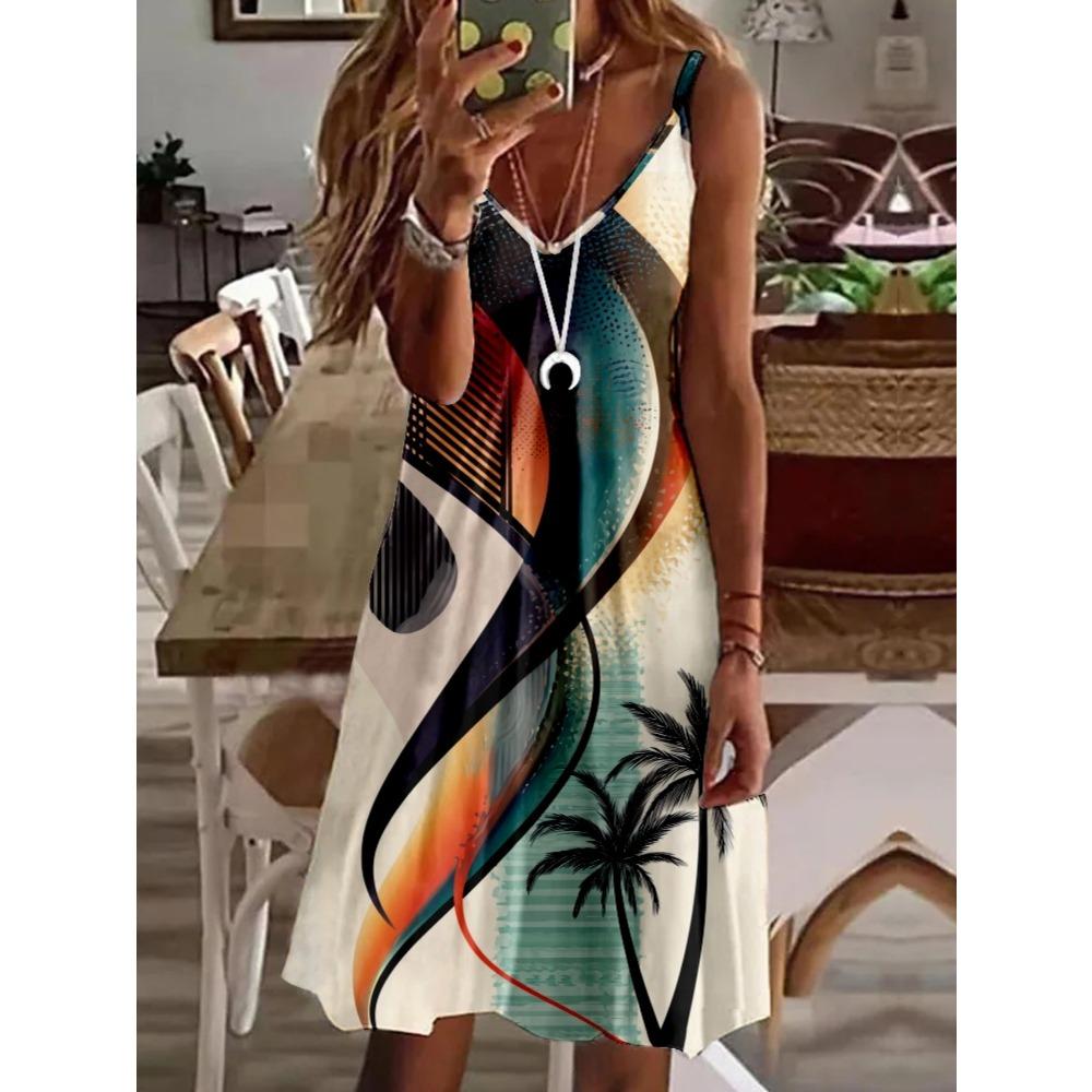 Robe débardeur élégante pour femme, nouvelle collection printemps-été avec imprimé