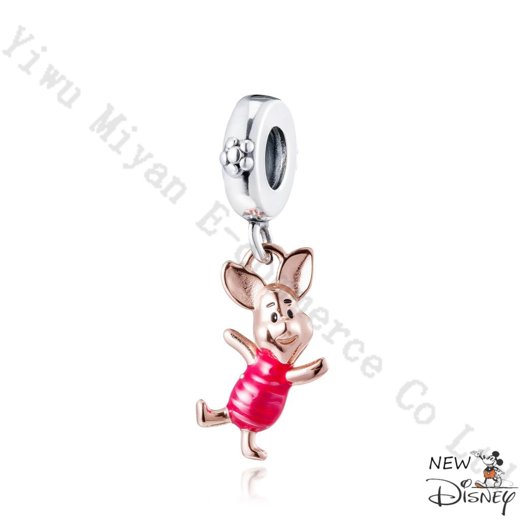 Silver 925 Disney Cartoon Charm Fit Original Bracelet Mickey Winnie Stitch Pooh Bead Pendant DIY Jewelry Making Accessories Gift