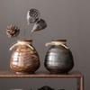 Japanische Blumenarrangement grobe Keramik Blumenbehälter handgefertigt kleine Vase Wohnzimmer Retro-Vase Ferienwohnung kleines Ornament dekorative Keramik