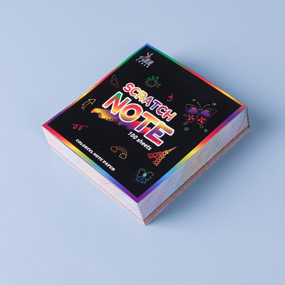 

100 sheets of scratch paper, colorful graffiti paper, scratch paper, student drawing, sandpaper, sticky notes чёрный