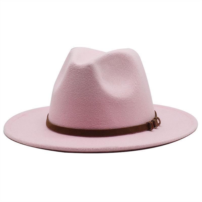 Britse Retro Hoge Hoed Trendy Vilthoed Wollen Platte Rand Jazzhoed Heren- en Dameshoeden