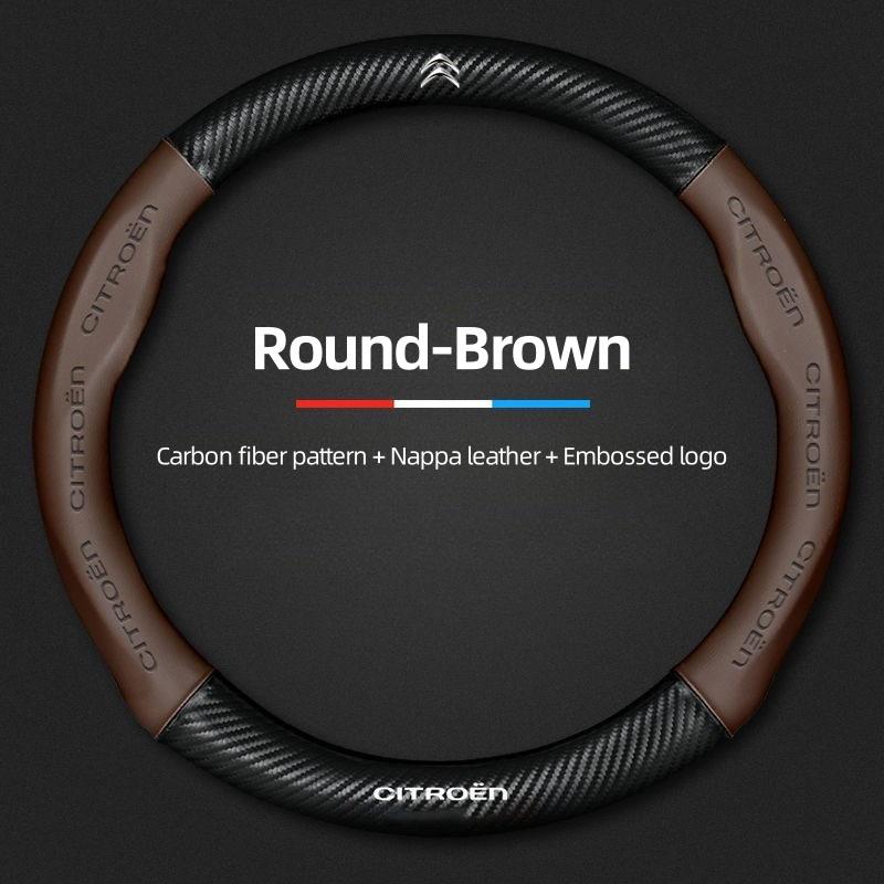For Citroen C1 C2 C3 C4 C5 C6 C8 VTS Xsara C-Crosser Berlingo Jumpy Breathable Leather Car Steering Wheel Cover Auto Accessories