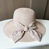 Ladies seaside vacation sunshade hat summer floral bow big edge straw hat fashion versatile sunscreen sun hat