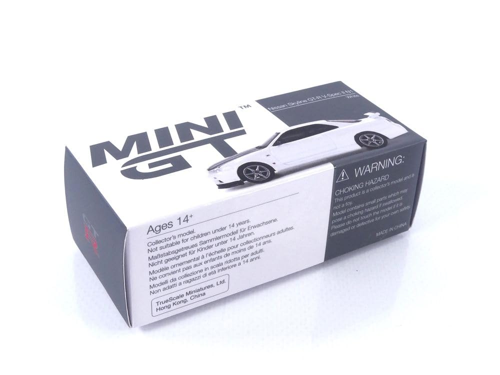 TrueScale Miniatures MINI GT 164 Nissan Skyline GT-R R34 V-Spec II N1 White (Right-Hand Drive) Finished Product