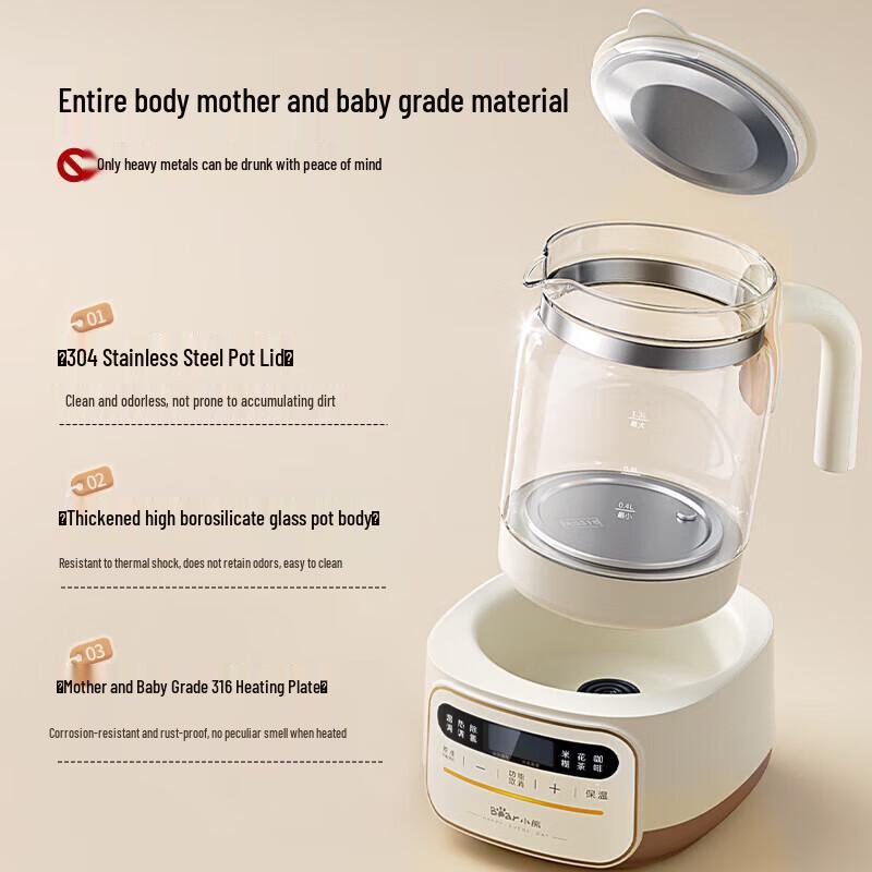Kleiner Bär 1,3L Baby-Milcherwärmer & Thermostatischer Wasserkocher CN-Stecker (Adapter enthalten)