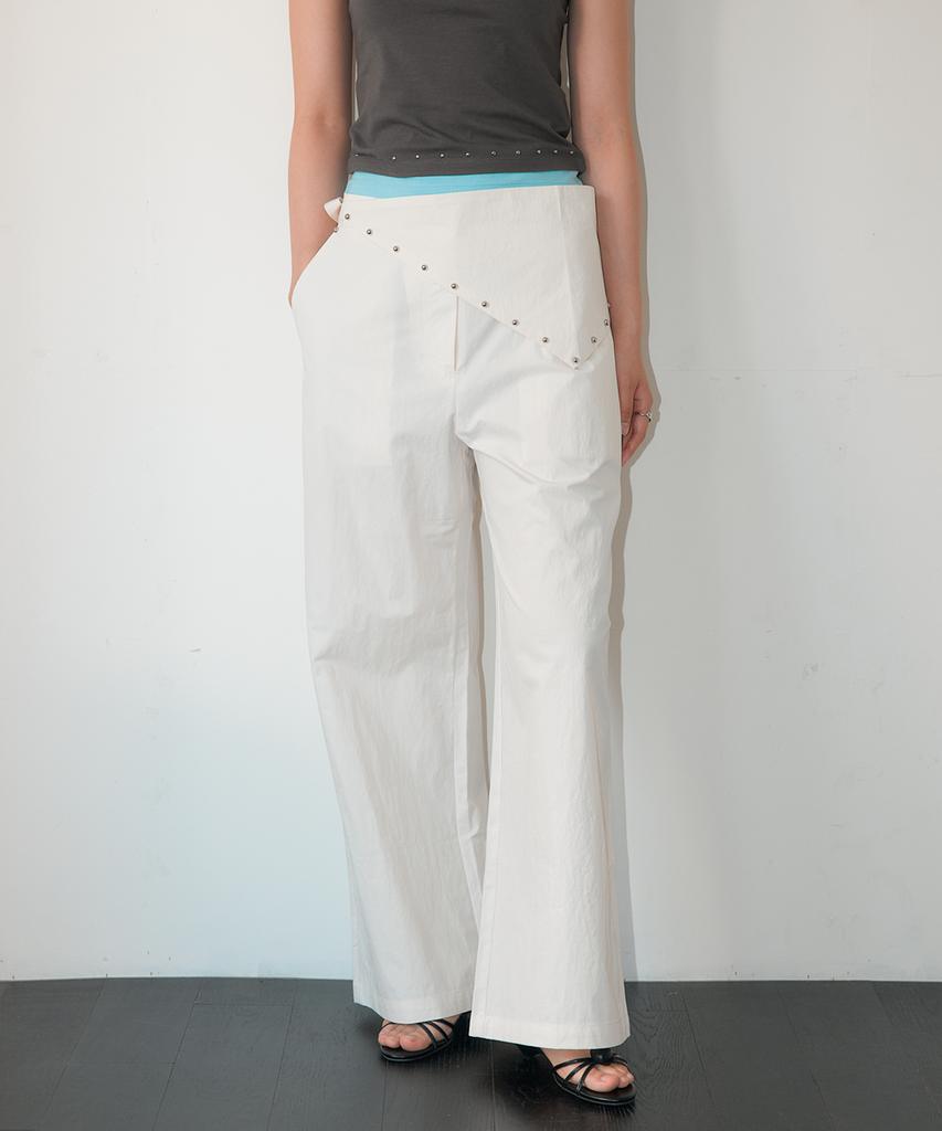 Hombadittingjeu Detachable Stud Belt Pants (Ivory)
