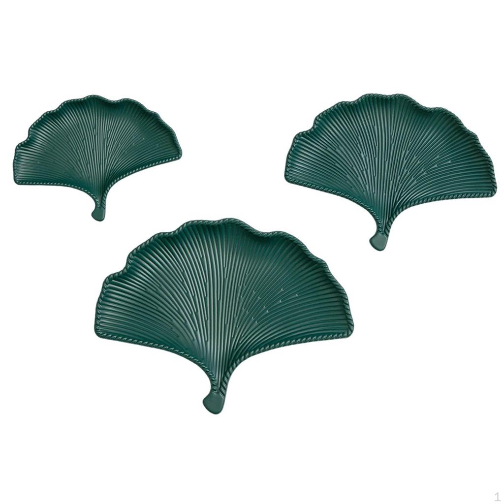 3 Pieces Ginkgo Leaf Dessert Plate Home Tableware Tray Thanksgiving Modern for Cake Sweets Fruit
