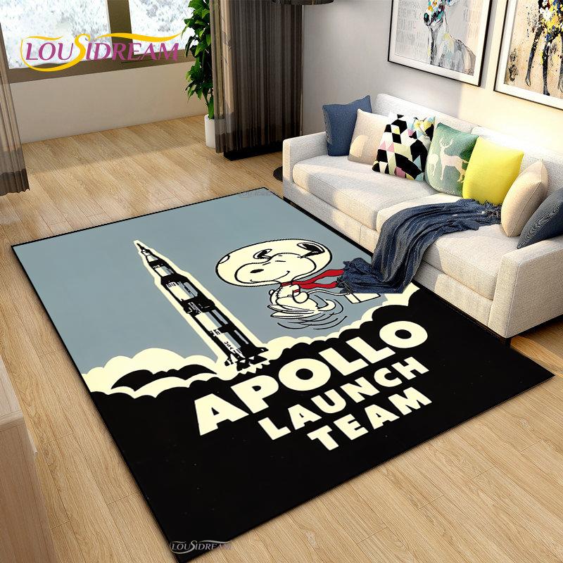 Snoopy Cartoon Anime Carpet for Living Room Bedroom Rug Kids Door Unslip Floor Mat Birthday Gift Photography Props Alfombra Rug