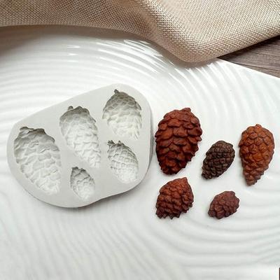 Silikonform für Tannenzapfen mit 5 Mulden, für Kuchen, Fondant, Pralinen, Süßigkeiten, Kuchen, Cupcakes, Dekorationswerkzeuge, Zuckerguss, Blütenpaste, Polymer-Tonform