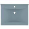 Luxury Wash Basin with Faucet Hole Matte Light Blue 60x46 Cm Ceramic