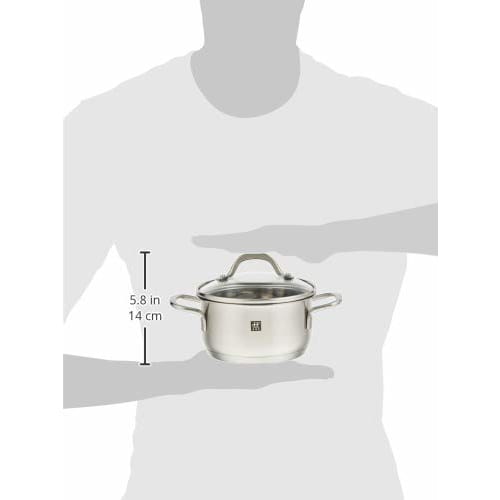 ZWILLING Pico Stew Pot, 14cm, 1L, Stainless Steel, Induction Compatible, Small, with Glass Lid [Official Japanese Product] 66652-140