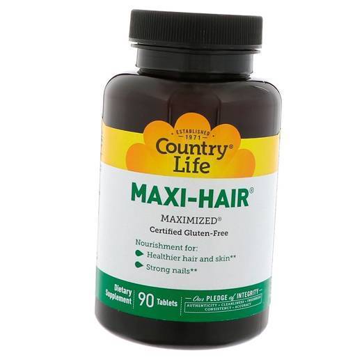 Vitamine für Haut und Nägel, Maxi-Hair, Country Life 90 tab Vanilla (36124020)