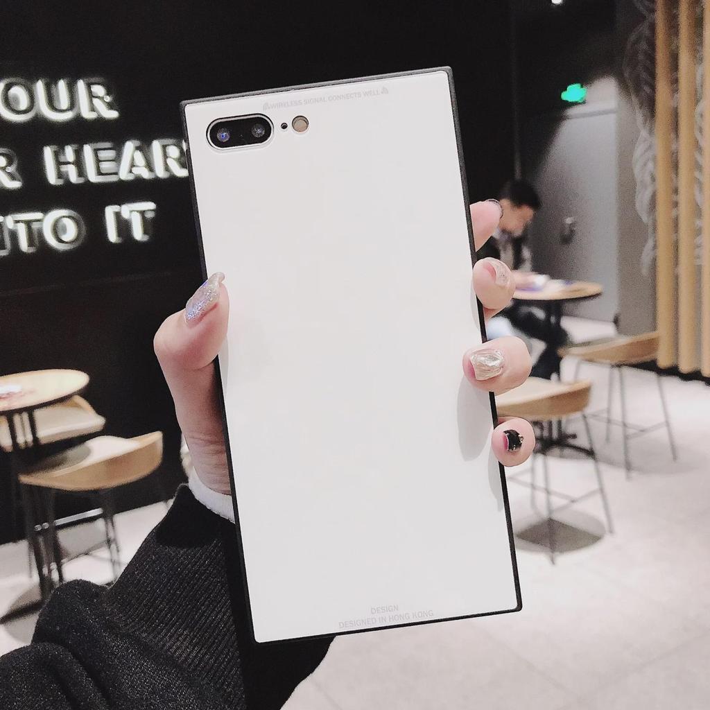 Apple 14 Pro/Max Drop-Proof Square Case: Solid Color, Glass Shell, Full Soft 13 Pro Right Angle Protection