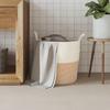 Vidaxl Storage Basket, Brown-White, Ø43X38 Cm, Cotton