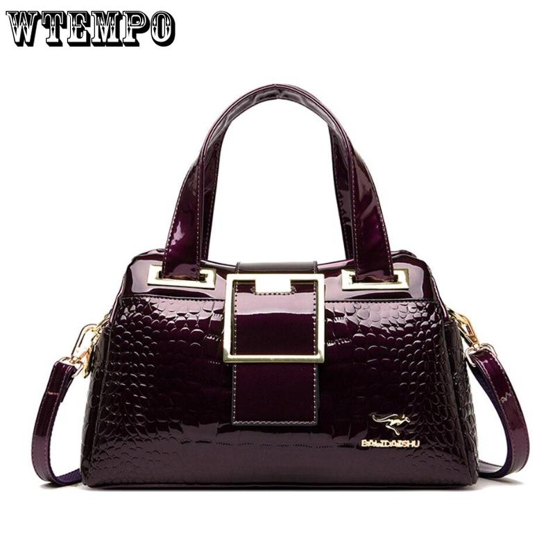 WTEMPO 2-schichtige Große Kapazität Einkaufstasche Luxus Handtaschen Frauen Taschen Designer Krokodil Muster Damen Boston Schulter Tasche Hohe Qualität
