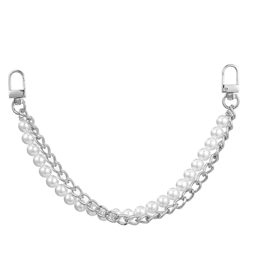 Purse Double Chains Strap for Women,Purse Straps Extender, Short Handle Replacement Charms Accessories for Wallets Handbags Bags
