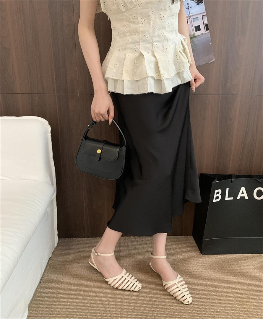 

Square head sandals women s summer 2025 niche design sense high-end one-word buckle hollow Roman high heels 39 абрикосовый