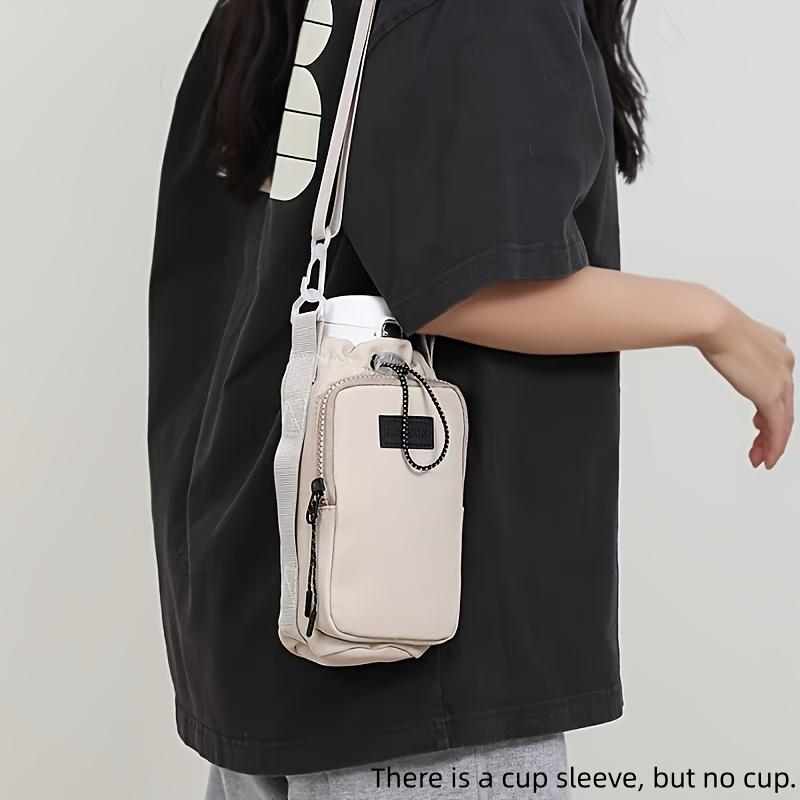 Multifunctional Large-Capacity Cup Bag with Portable Handle & Crossbody Strap, Ideal for Outdoor Travel & Hiking