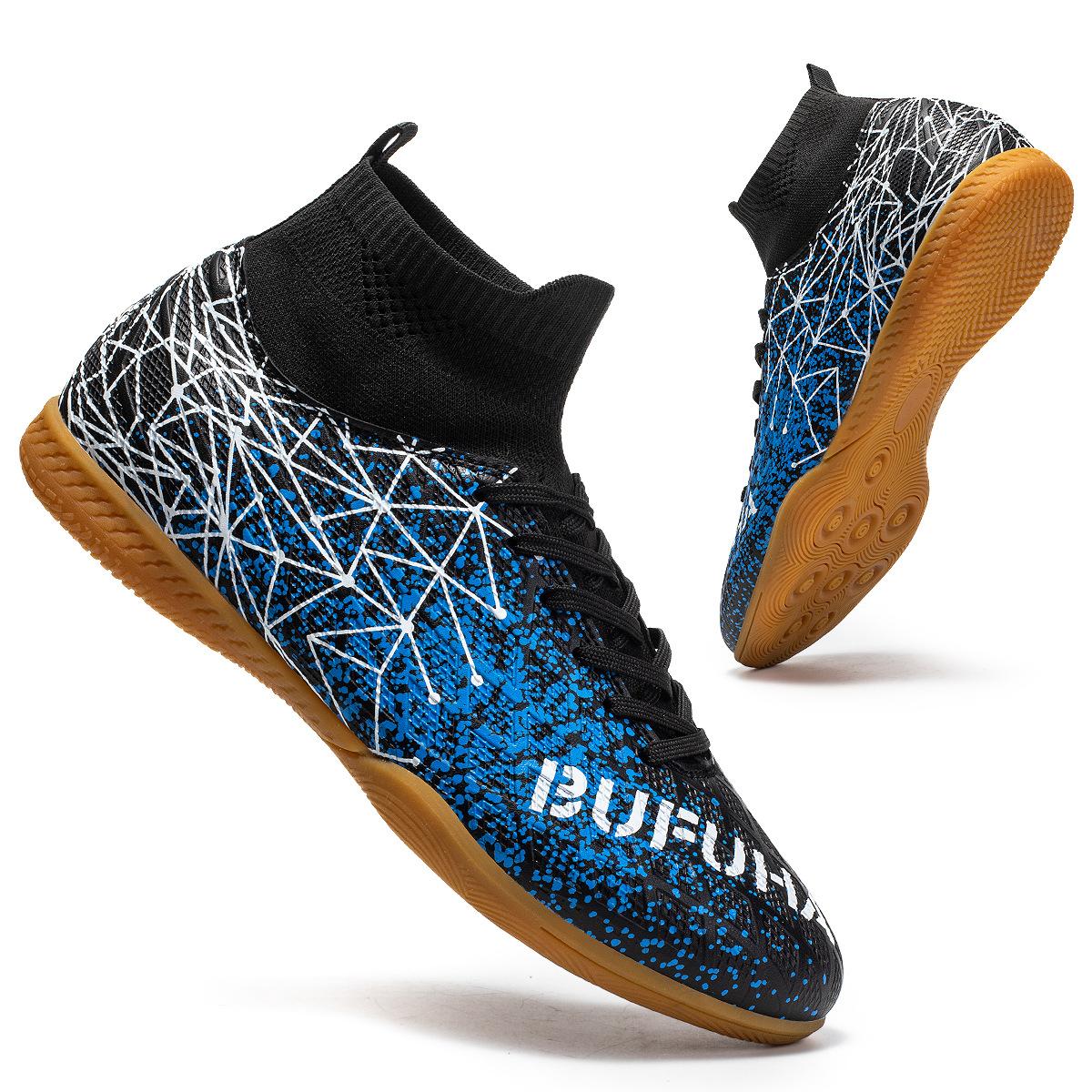 

New football shoes men s high-top flat lawn youth and students adult game training shoes 35