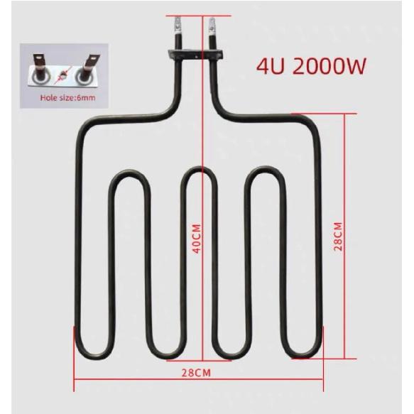 1PC 220v 1500w 2000w Electric Tubular Heating Element Sauna Stove Oven Air Heating Element Baking Heater Tube SS304