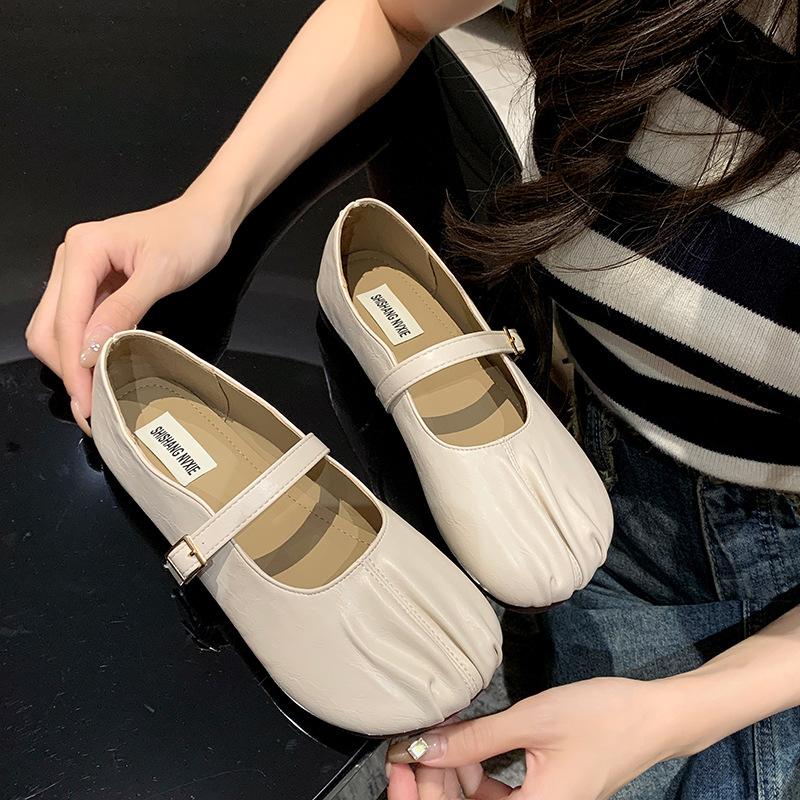 

Новинка, туфли на плоской подошве с раздельным носком, женские, качественные кожаные туфли Мэри Джейн в японском стиле, туфли-троттеры, туфли-лодочки, весна-осень, женские 40