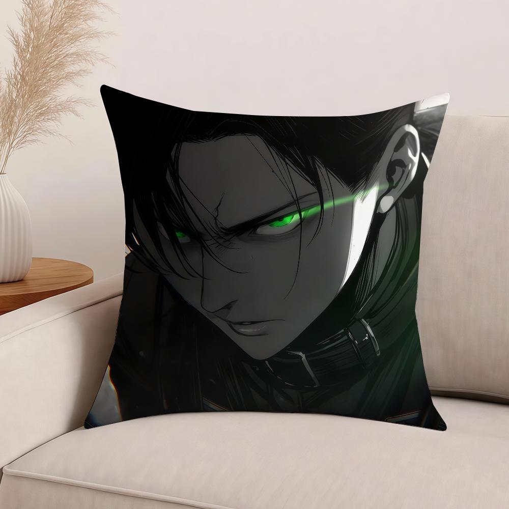 Anime Attack On Titan Levi Ackerman Pillow Case Office Cushions Suitable For Sofa Car Bedroom Decorative Cushion Cover
