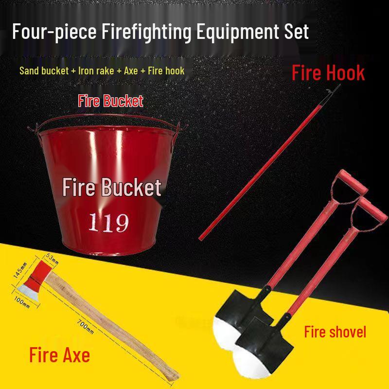 Stainless Steel Fire Sand Bucket and Shovel Set (30x60cm)