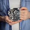 450ml Coffee Mug Handmade Engines Stainless Steel Large Capacity Coffee Cup Funny 3D V8 Engines Design Tea Cup For Car Lovers