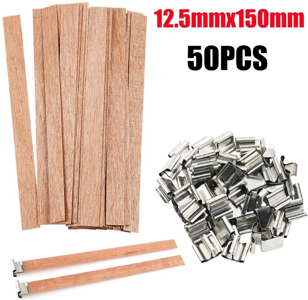 10-100PCS Scented Candle Wood Slice Wick for DIY Paraffin Candle Wick Soy Wick Wood Slice Wick for One Way Candle Handmade