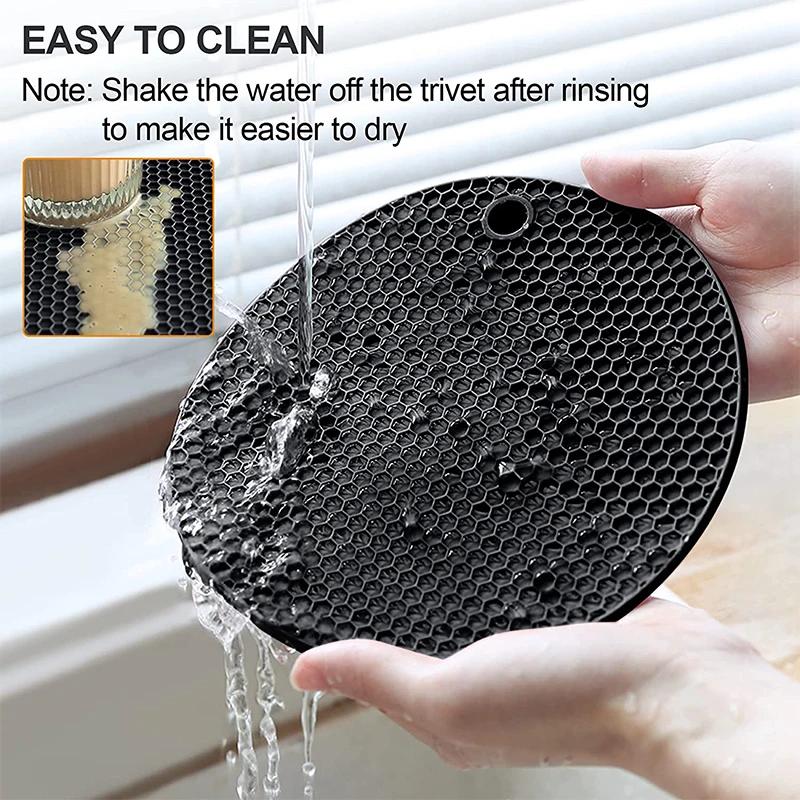 4Pcs Silicone Trivets for Hot Pots and Pans Heat Resistant Trivet Mats Hot Pads Spoon Rest Large Coasters